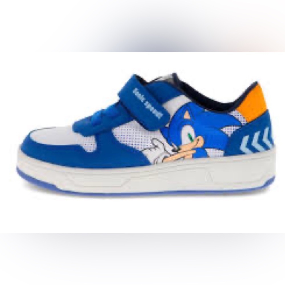 Sonic the Hedgehog sneakers for children, featuring a blue and white design 2